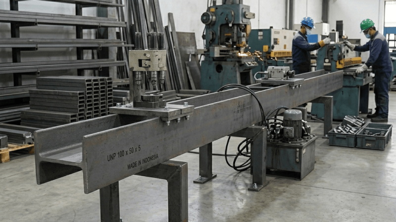 gambar besi unp sedang dibuat