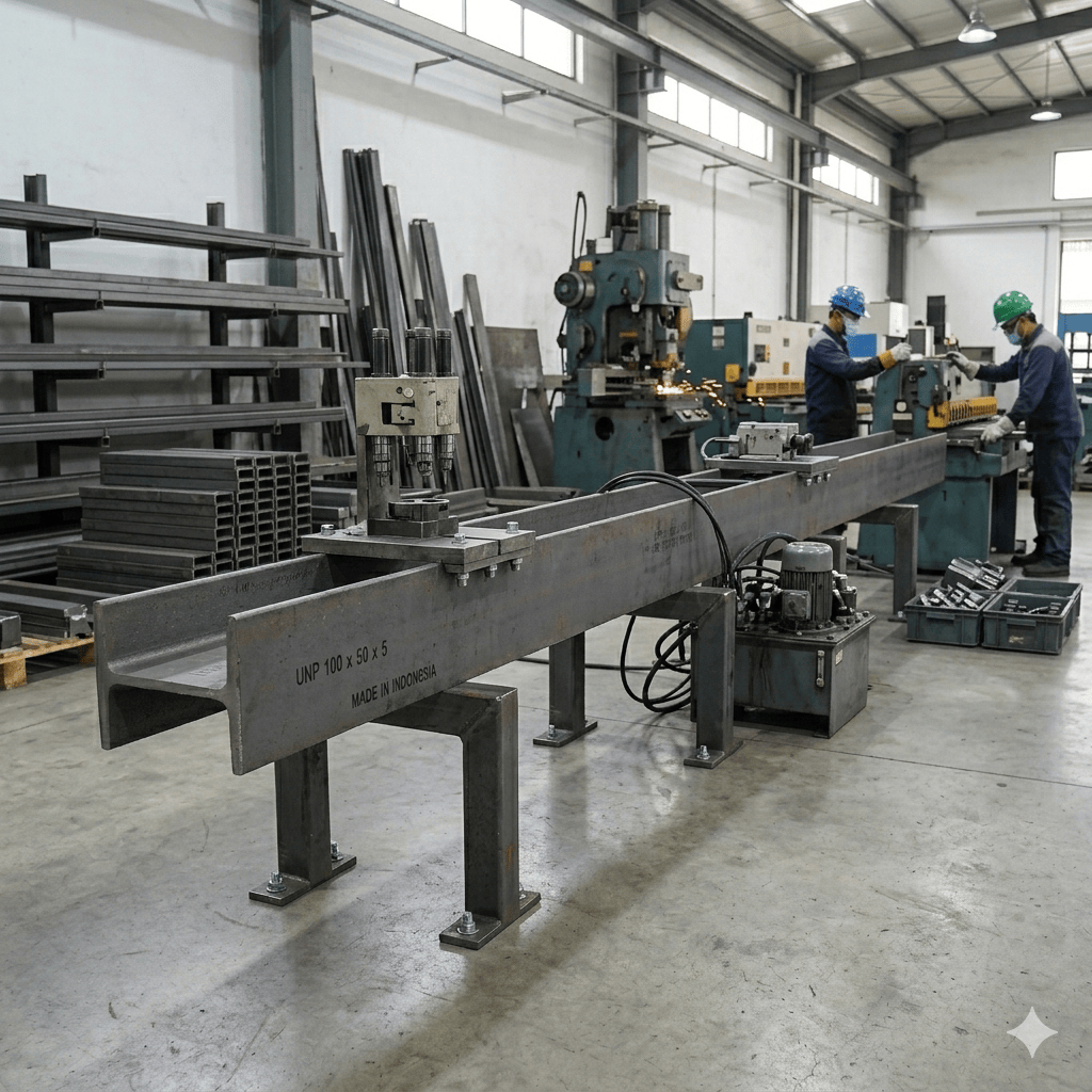 gambar besi unp sedang dibuat